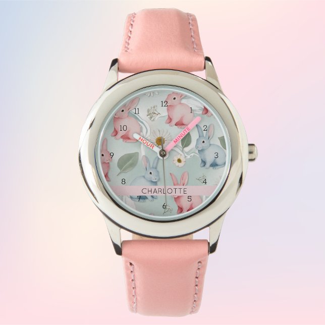 Personalisierte Ostersonnige Kinderuhr Armbanduhr (Personalized Easter Bunny Kids' Watch)