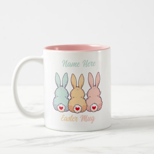 Personalisierte OsterTasse Zweifarbige Tasse (Links)
