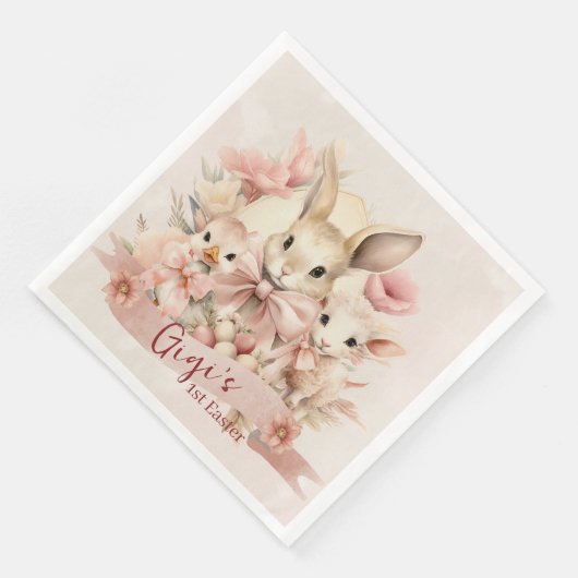 Personalisierte OsterTeller Serviette (Ecke)