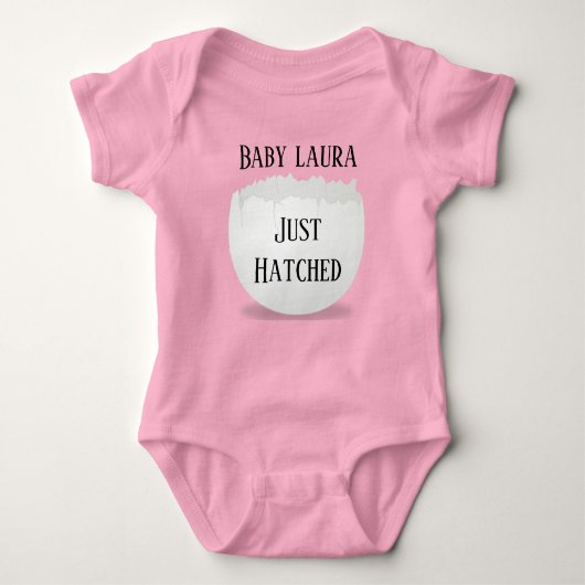 Personalisierte Osterweste Nur geschlüpft Baby Strampler (Vorderseite)