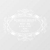 Personalisierte Oval Frame Business Open Hour Fensteraufkleber (Blatt)