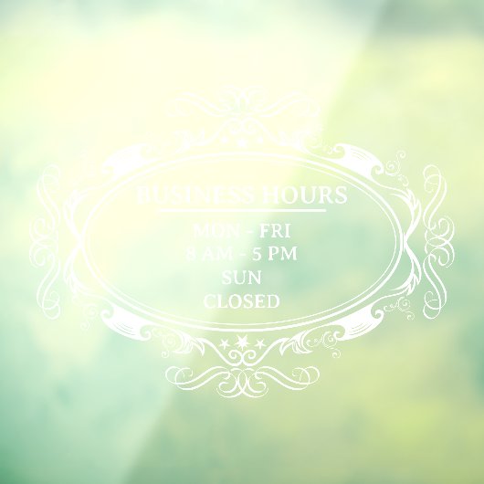 Personalisierte Oval Frame Business Open Hour Fensteraufkleber (Blatt 3)