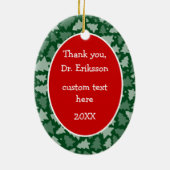 Personalisierte ovale Chiropraktor-Verzierung Keramik Ornament (Hinten)