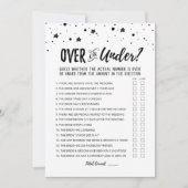 Personalisierte Over oder Under Brautparty Game Ca Einladung (Vorderseite)