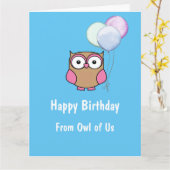 Personalisierte Owl Birthday Card der Gruppe Karte (Gelbe Blume)