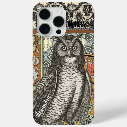 Personalisierte Owl Damask iPhone 5c Gehäuse Case-Mate iPhone Hülle (Rückseite)