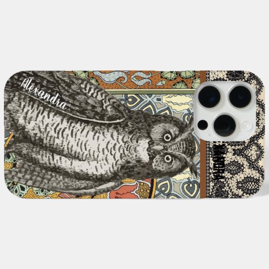 Personalisierte Owl Damask iPhone 5c Gehäuse Case-Mate iPhone Hülle (Rückseite (Horizontal))