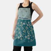 Personalisierte Ozean Blues Grüntöne Florals Schürze (InSitu)