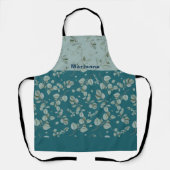 Personalisierte Ozean Blues Grüntöne Florals Schürze (Vorderseite)
