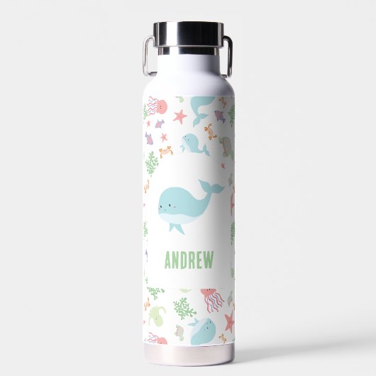 Personalisierte Ozean-Tiere Süßer Wal Kinder Paste Trinkflasche (Vorne)
