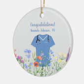 Personalisierte PA Arzt Assistenzärztin Blue Scrub Keramik Ornament (Links)