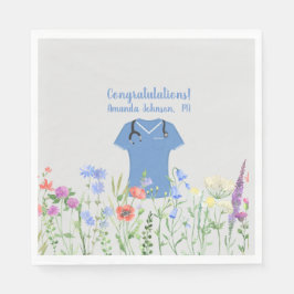 Personalisierte PA Arzt Assistenzärztin Blue Scrub Serviette