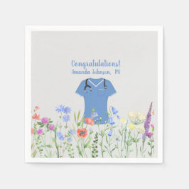 Personalisierte PA Arzt Assistenzärztin Blue Scrub Serviette