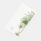 Personalisierte Paarbezeichnungen in tropischen Pa Serviette (Ecke)