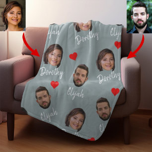 Personalisierte Paarbezeichnungen und Foto, modern Fleecedecke