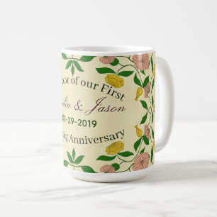 Personalisierte Paare 1. Hochzeitstag Kaffeetasse