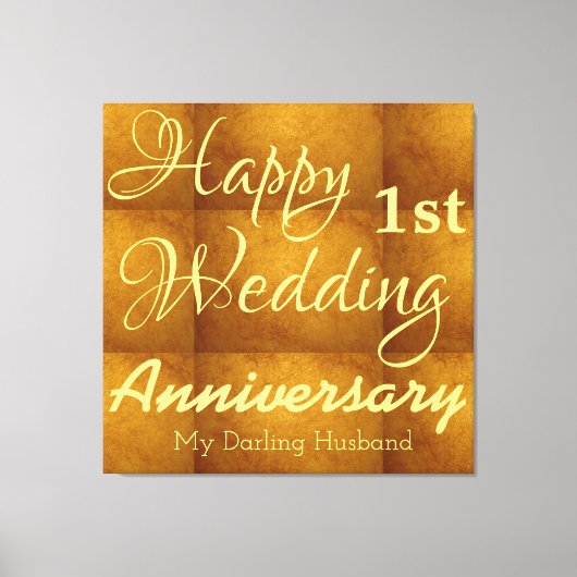 Personalisierte Paare 1. Hochzeitstag Leinwanddruck (Vorderseite)