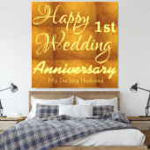 Personalisierte Paare 1. Hochzeitstag Leinwanddruck (Insitu (Schlafzimmer))