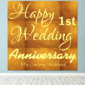 Personalisierte Paare 1. Hochzeitstag Leinwanddruck (Insitu (Holzboden))