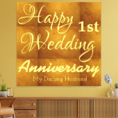 Personalisierte Paare 1. Hochzeitstag Leinwanddruck (Insitu (Wohnzimmer))