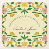 Personalisierte Paare 1. Hochzeitstag Rechteckiger Pappuntersetzer (Vorderseite)