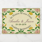 Personalisierte Paare 1. Hochzeitstag Schaumweinetikett (Einzelnes Label)