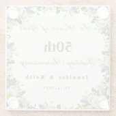 Personalisierte Paare 50. Hochzeitstag Glasuntersetzer (Rückseite)