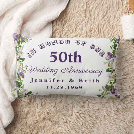 Personalisierte Paare 50. Hochzeitstag Lendenkissen (Decke)