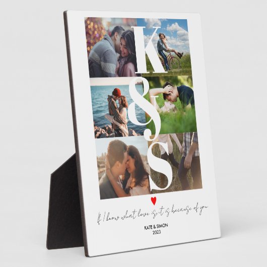 Personalisierte Paare ErstfotoCollage kundenspezif Fotoplatte (Seite)