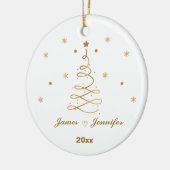 Personalisierte Paare Foto Weihnachten für Freund Keramik Ornament (Links)