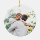 Personalisierte Paare Foto Weihnachten für Freund Keramik Ornament (Hinten)