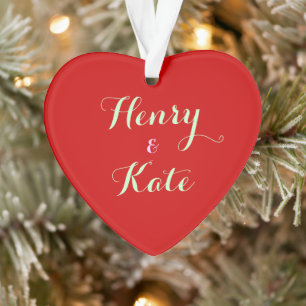 Personalisierte Paare Herzverzierung Akryllisch Ornament