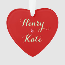 Personalisierte Paare Herzverzierung Akryllisch Ornament