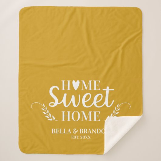 Personalisierte Paare Hochzeit Sherpadecke (Vorderseite)