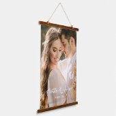 Personalisierte Paare Liebe Foto und Typografie Wandteppich Mit Holzrahmen (Gewinkelt)
