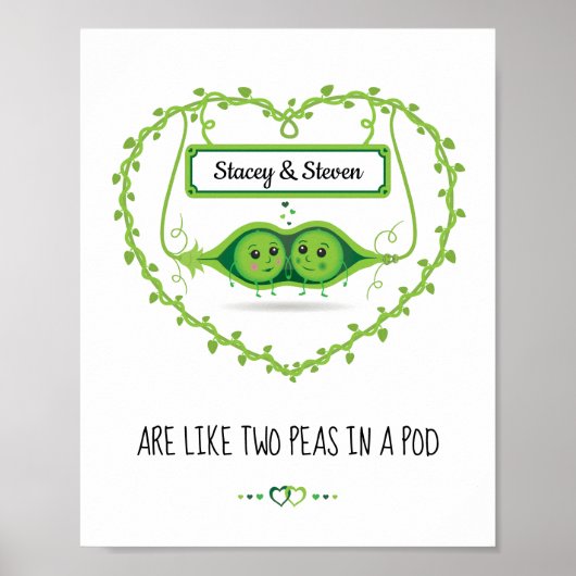 Personalisierte Paare mit "zwei Erbsen im Alter" Poster (Vorne)