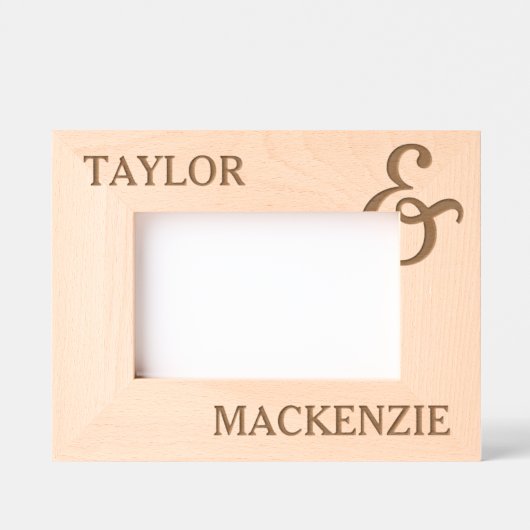 Personalisierte Paare Namen und Ampersand Geätzte Rahmen (Vorderseite)