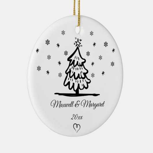 Personalisierte Paare nennen Weihnachten für Freun Keramik Ornament (Rechts)