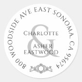 Personalisierte Paare Neuvermählte Rücksendeadress Runder Aufkleber (Vorderseite)