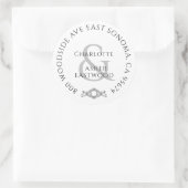 Personalisierte Paare Neuvermählte Rücksendeadress Runder Aufkleber (Tasche)