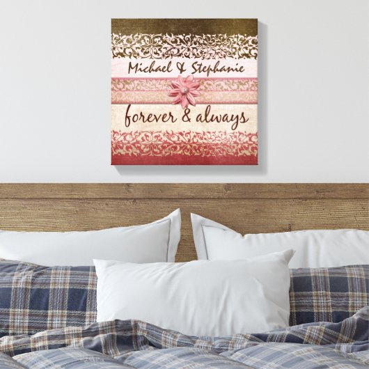 Personalisierte Paare oder Hochzeiten mit Liebe Zi Leinwanddruck (Insitu (Schlafzimmer))