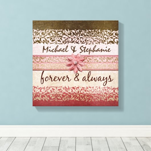 Personalisierte Paare oder Hochzeiten mit Liebe Zi Leinwanddruck (Insitu (Holzboden))