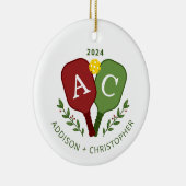 Personalisierte Paare Pickleball Weihnachtsschmuck (Rechts)