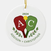 Personalisierte Paare Pickleball Weihnachtsschmuck (Vorne)