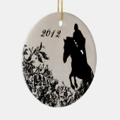 Personalisierte Paare Reitpferde Keramik Ornament (Rechts)