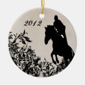 Personalisierte Paare Reitpferde Keramik Ornament (Vorne)