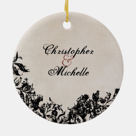 Personalisierte Paare Reitpferde Keramik Ornament (Hinten)