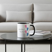 Personalisierte Paare Rosa und Blau Halb Herz Tasse