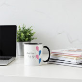 Personalisierte Paare Rosa und Blau Halb Herz Tasse