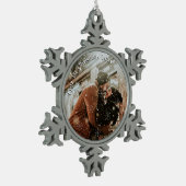 Personalisierte Paare Schneeflocken Gerahmt Schneeflocken Zinn-Ornament (Links)